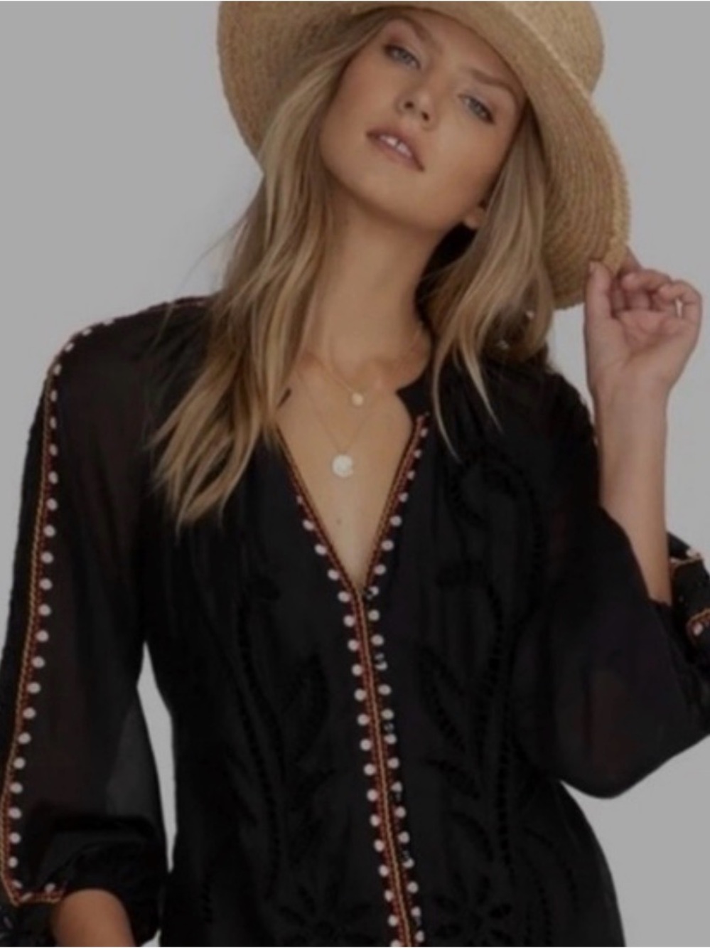 Johnny Was Rosa button down top. Black size small, will fit medium